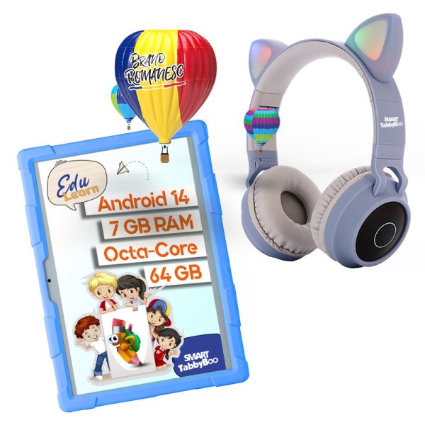 Set SMART TabbyBoo EduLearn cu casti audio 2025 ALBASTRU RO